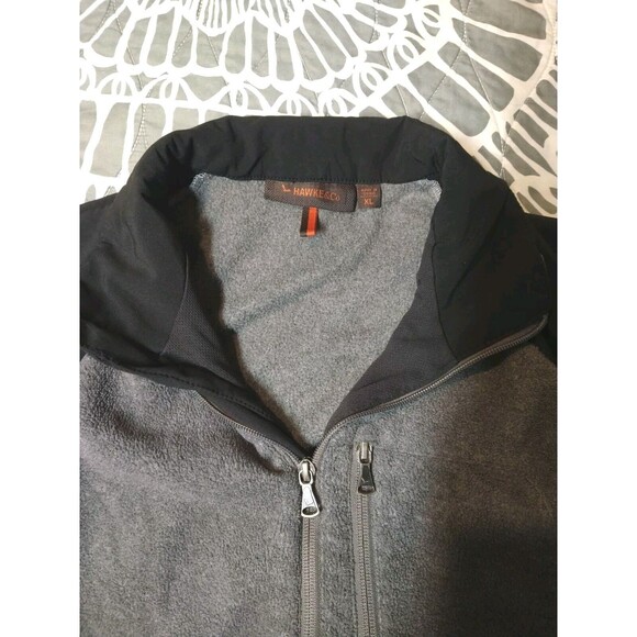 Hawke & Co. Gray Black Fleece Jacket Zip-Up Size XL Casual Warm - Picture 6 of 8